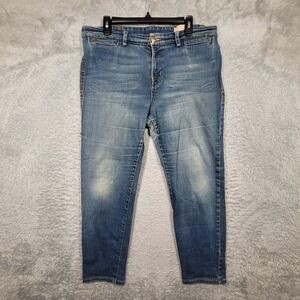 Red by Marc Ecko NAVETTE Jeans Womens Blue Denim Zipper Ankle Distressed 34x27